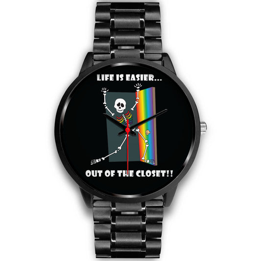 Life Is Easier Out Of The Closet/Heck Yeah!! LGBT Custom Design Watch