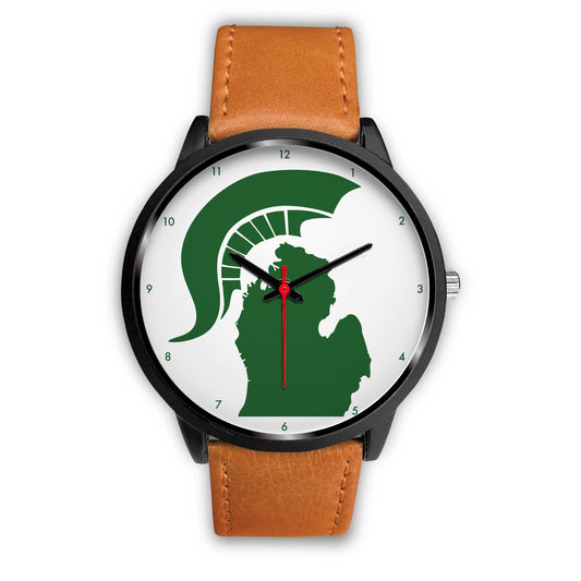 Michigan State Football Fans Parody Green on White Watch - Home of Sparty