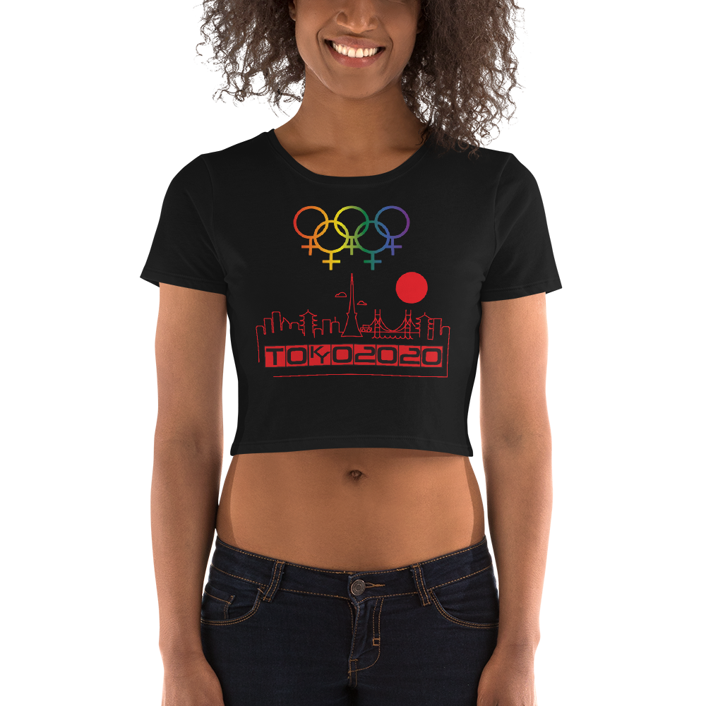 Tribe of the Union Rings Female Gender Identity Red Skyline Big 'O' Games Women’s Crop Tee