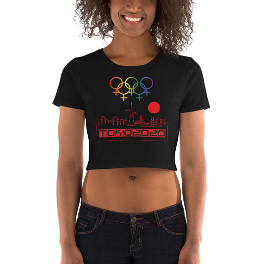 Tribe of the Union Rings Female Gender Identity Red Skyline Big 'O' Games Women’s Crop Tee