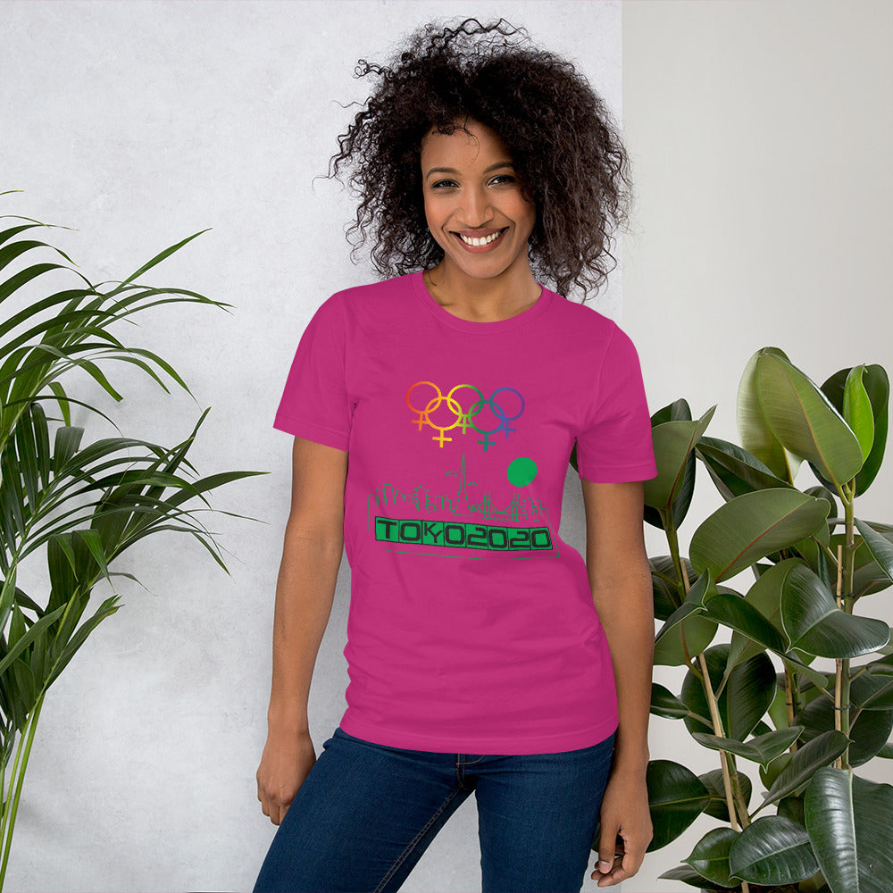 Tribe of the Union Rings Female Gender Identity Green Skyline Big 'O' Games Short-Sleeve Unisex T-Shirt