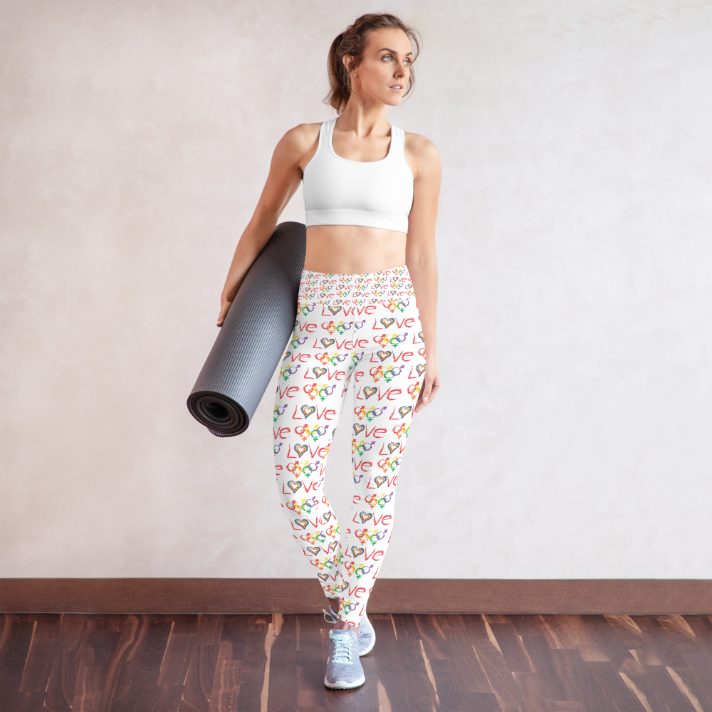 Tribe of the Union Rings LGBT "Love" Light Background All-Over Print Yoga Leggings