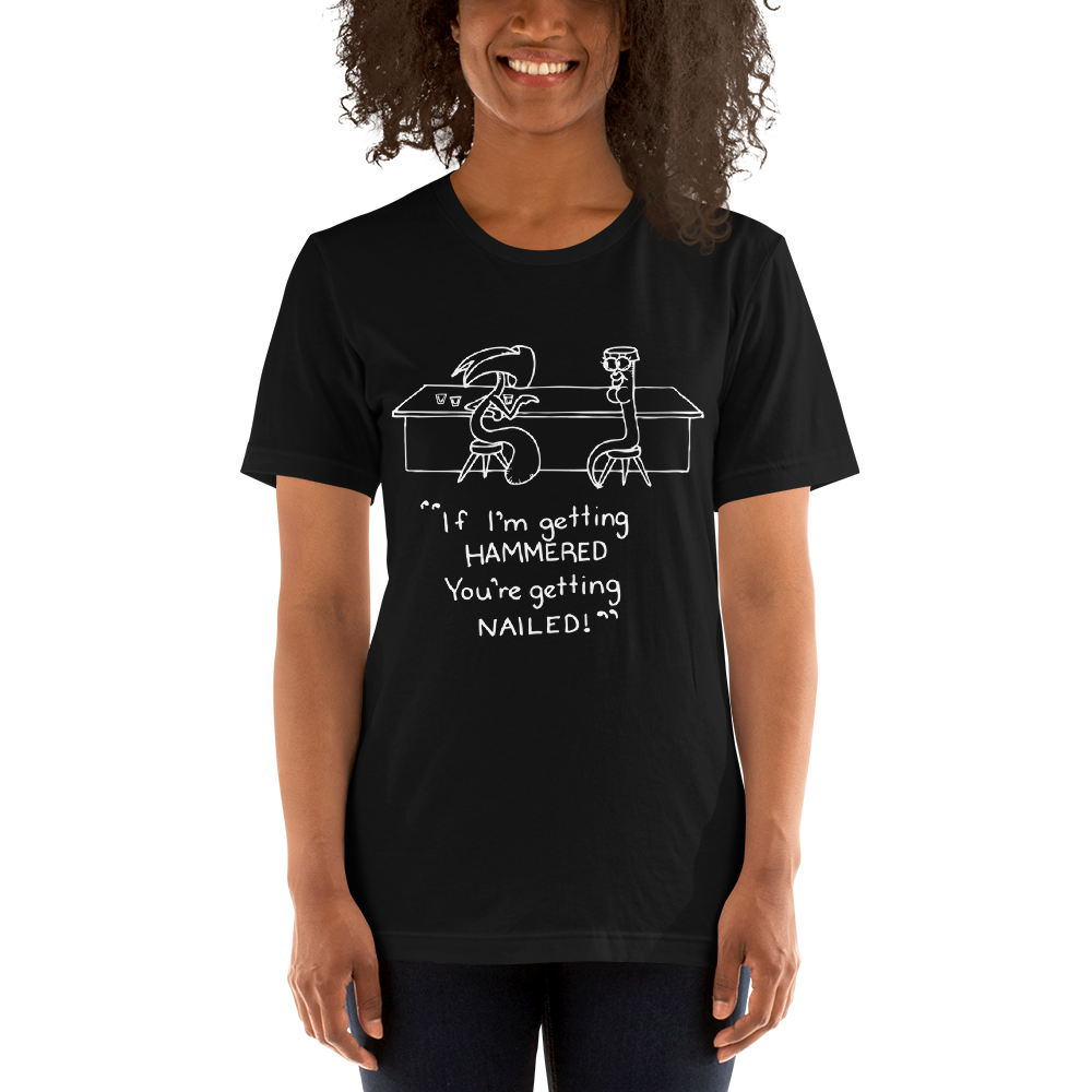 Hammer & Nail Bar-themed Pick-me-up Darker Colors Short-Sleeve Unisex T-Shirt