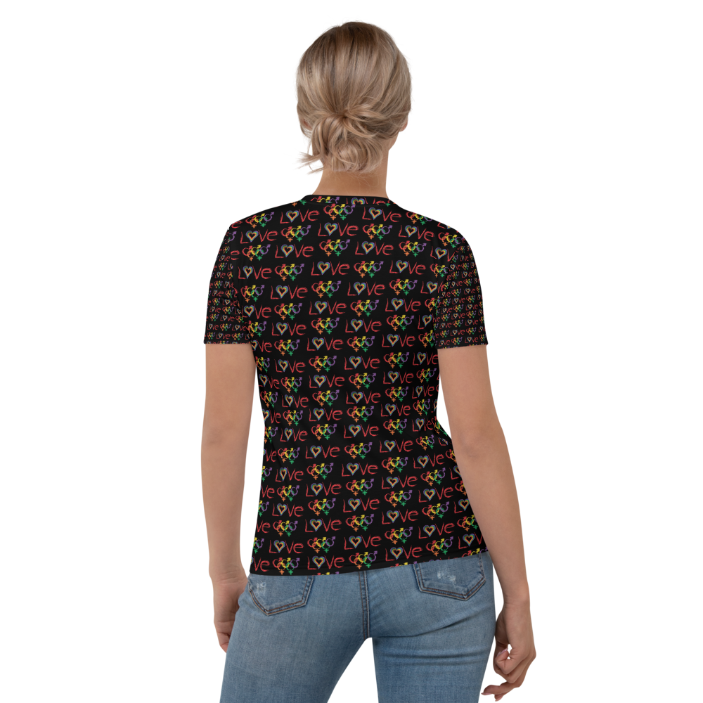 Tribe of the Union Rings LGBT "Love" Dark Background All-Over Print Women's T-shirt
