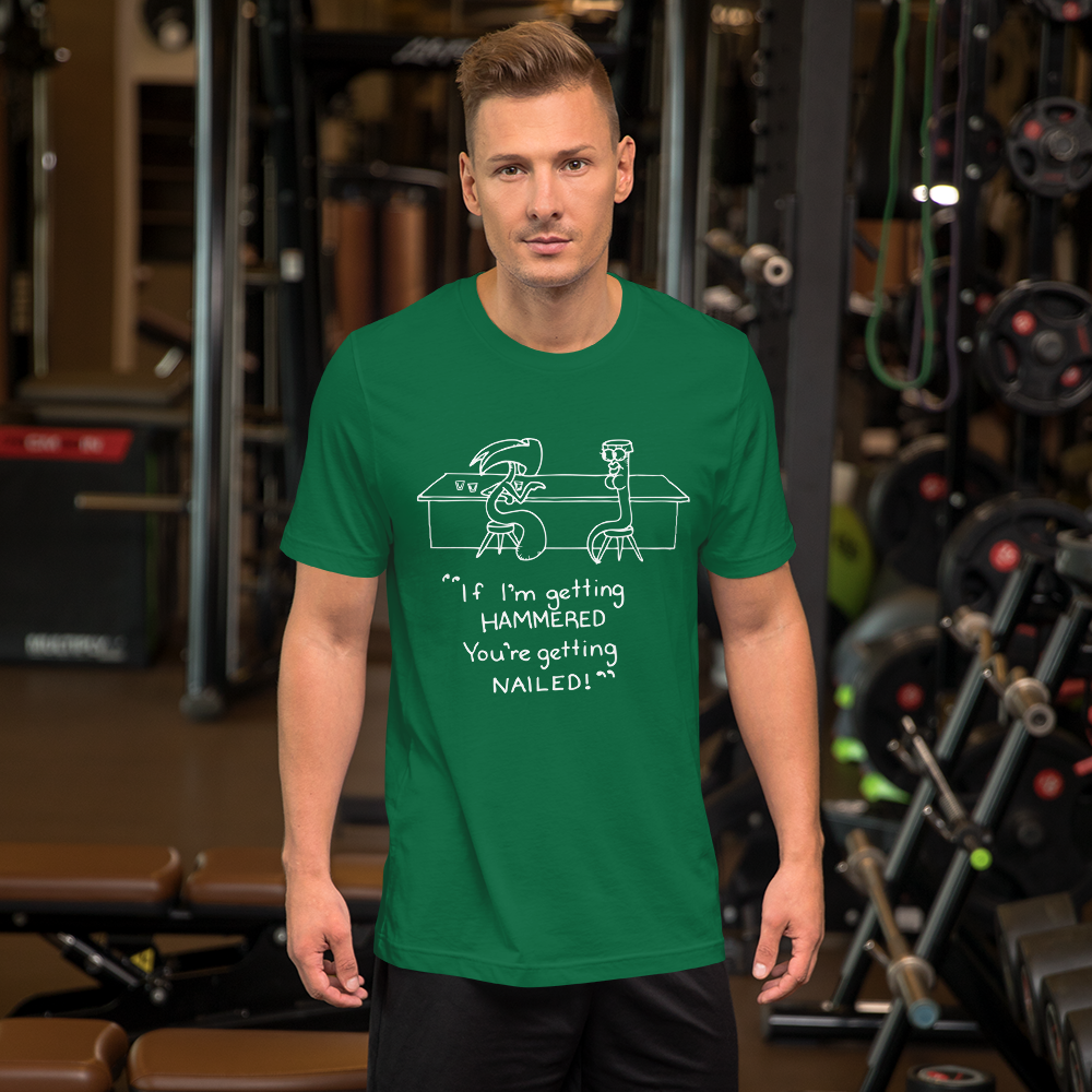 Hammer & Nail Bar-themed Pick-me-up Darker Colors Short-Sleeve Unisex T-Shirt