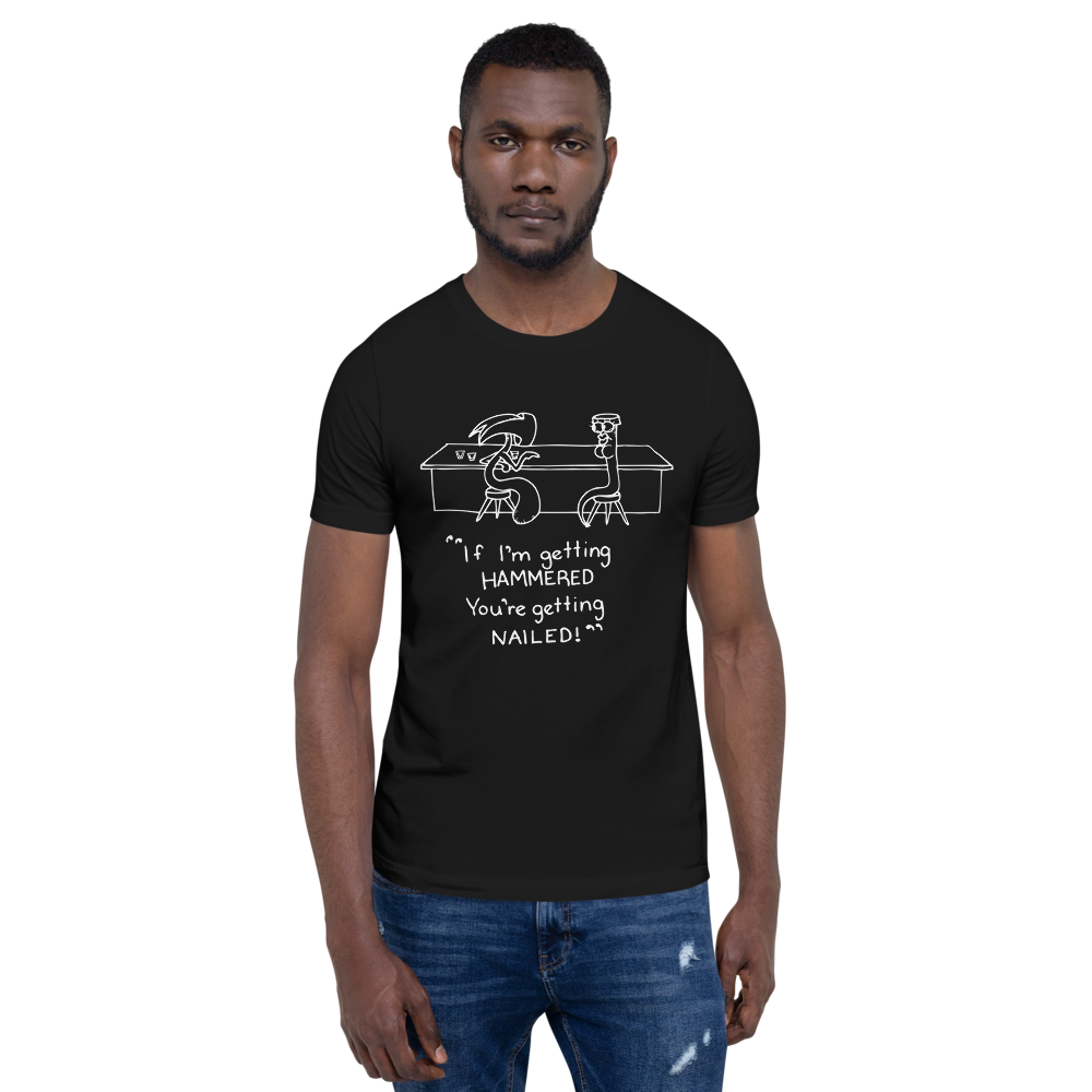 Hammer & Nail Bar-themed Pick-me-up Darker Colors Short-Sleeve Unisex T-Shirt