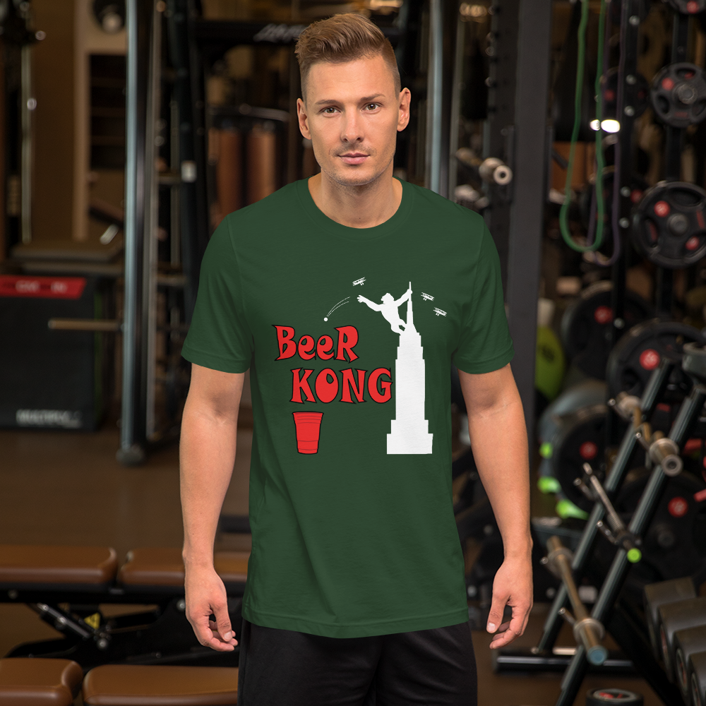 Beer Kong Pub Crawl and Bar-themed Darker Colors Short-Sleeve Unisex T-Shirt