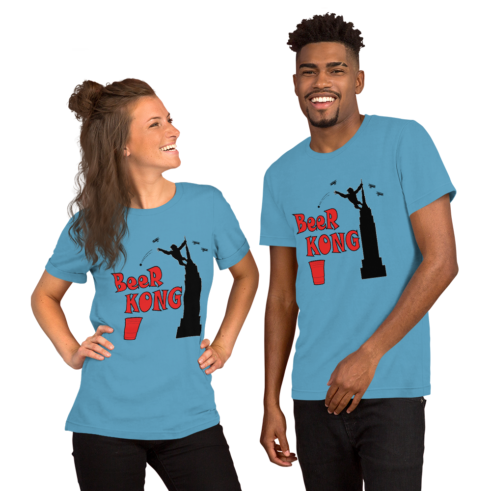 Beer Kong Pub Crawl and Bar-themed Lighter Colors Short-Sleeve Unisex T-Shirt