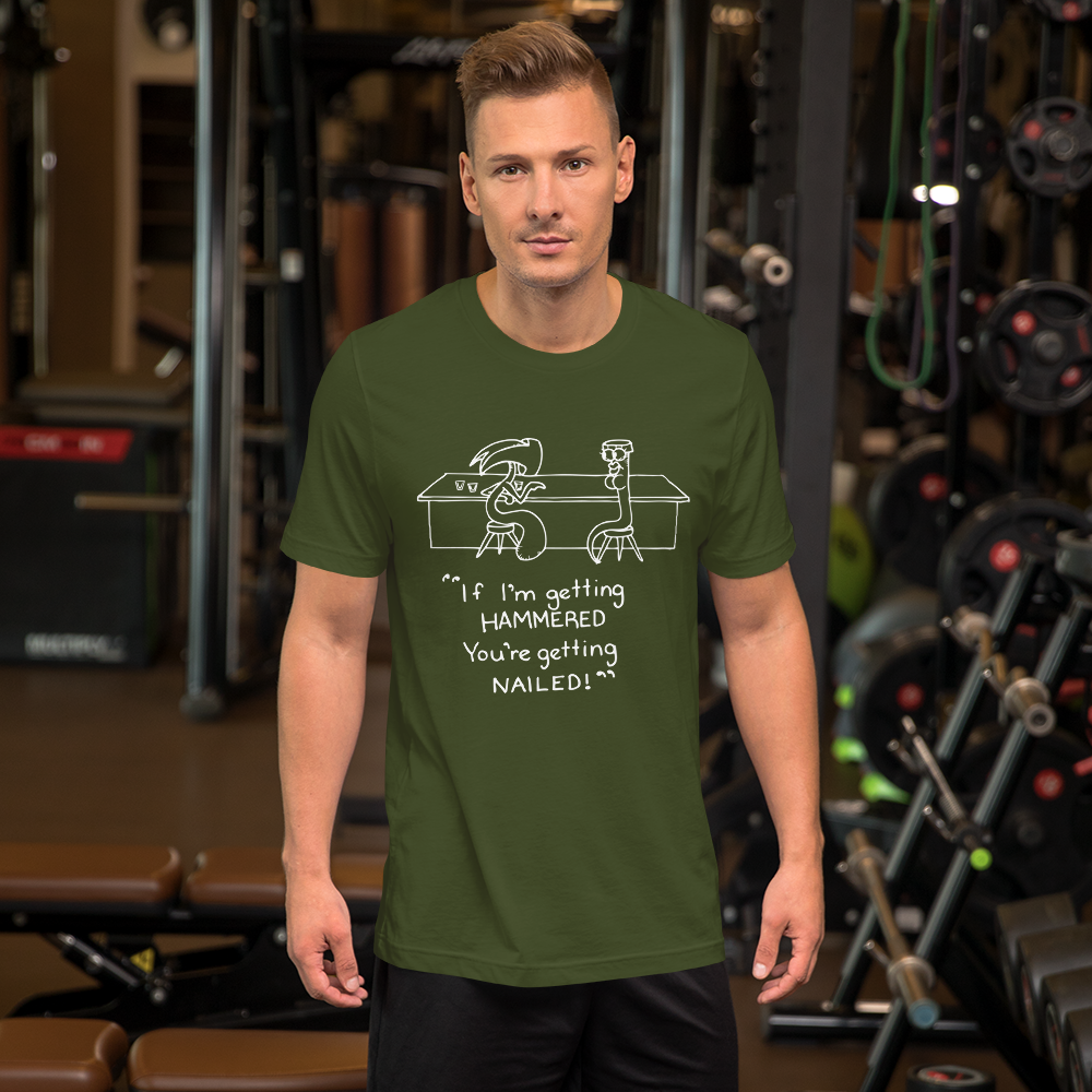 Hammer & Nail Bar-themed Pick-me-up Darker Colors Short-Sleeve Unisex T-Shirt