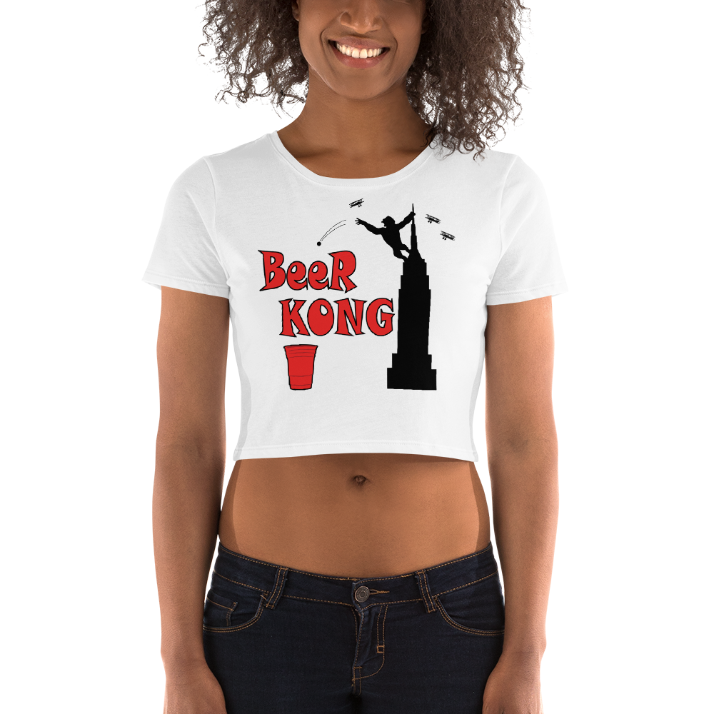 Beer Kong Pub Crawl and Bar-themed Lighter Colors Women's Crop Tee