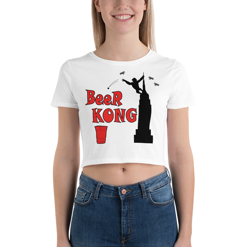 Beer Kong Pub Crawl and Bar-themed Lighter Colors Women's Crop Tee