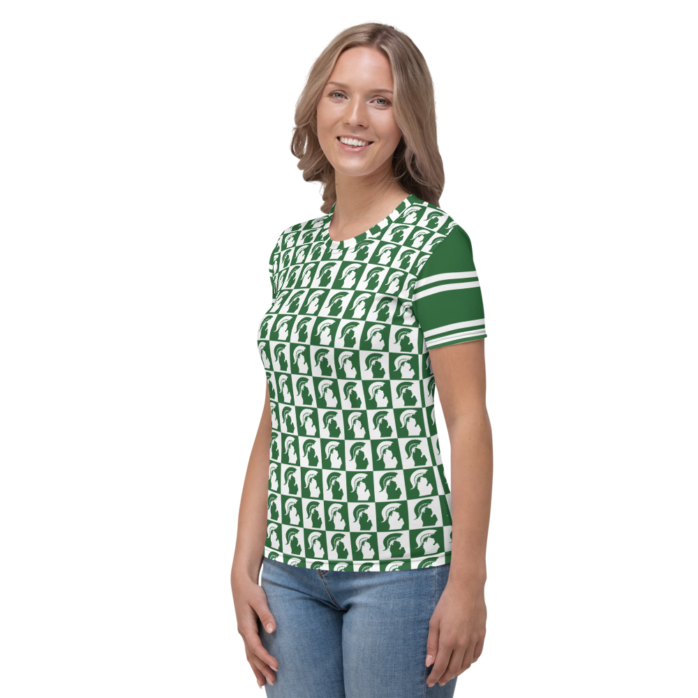 Michigan State Spartan Football Women's All-Over T-shirt Design