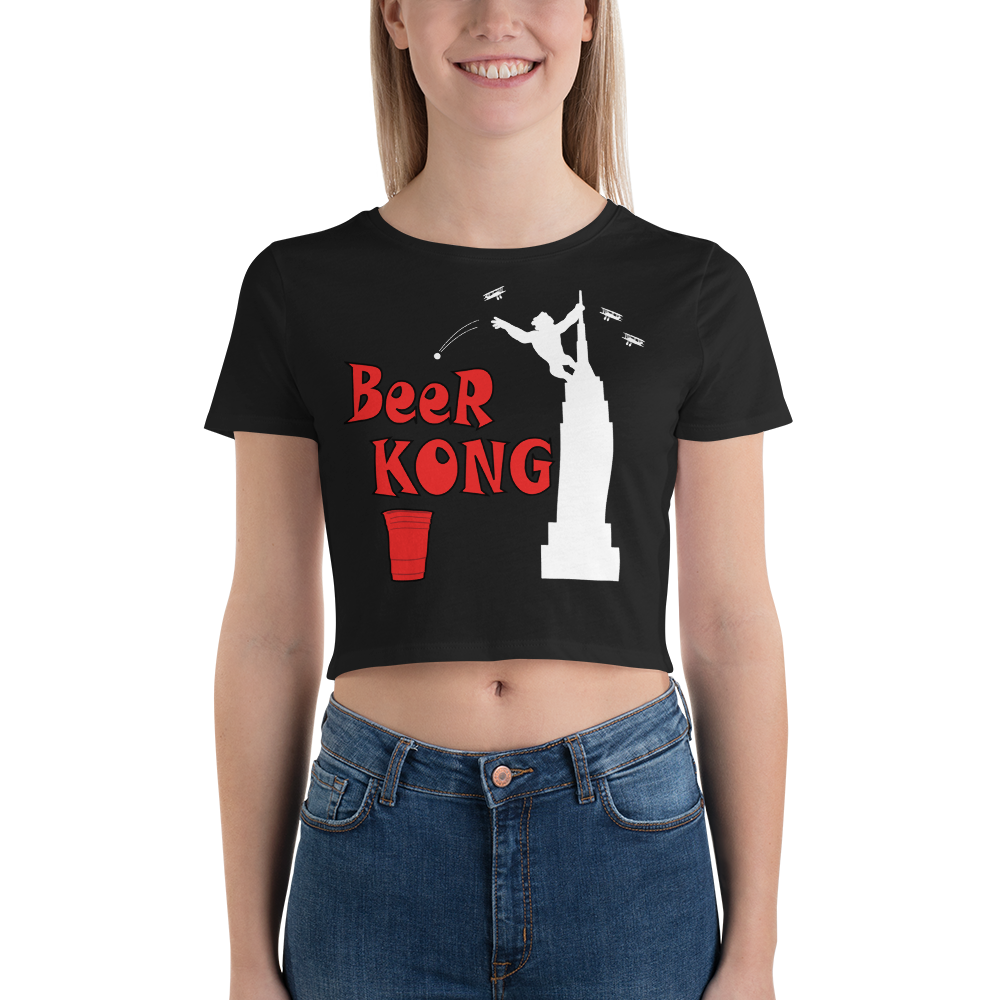 Beer Kong Pub Crawl and Bar-themed Darker Colors Women's Crop Tee