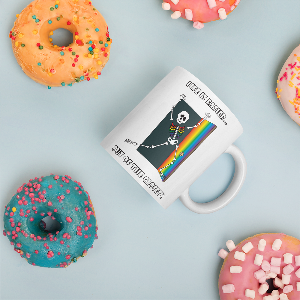 Life Is Easier Out Of The Closet/Heck Yeah!! 11 oz. Coffee Mug