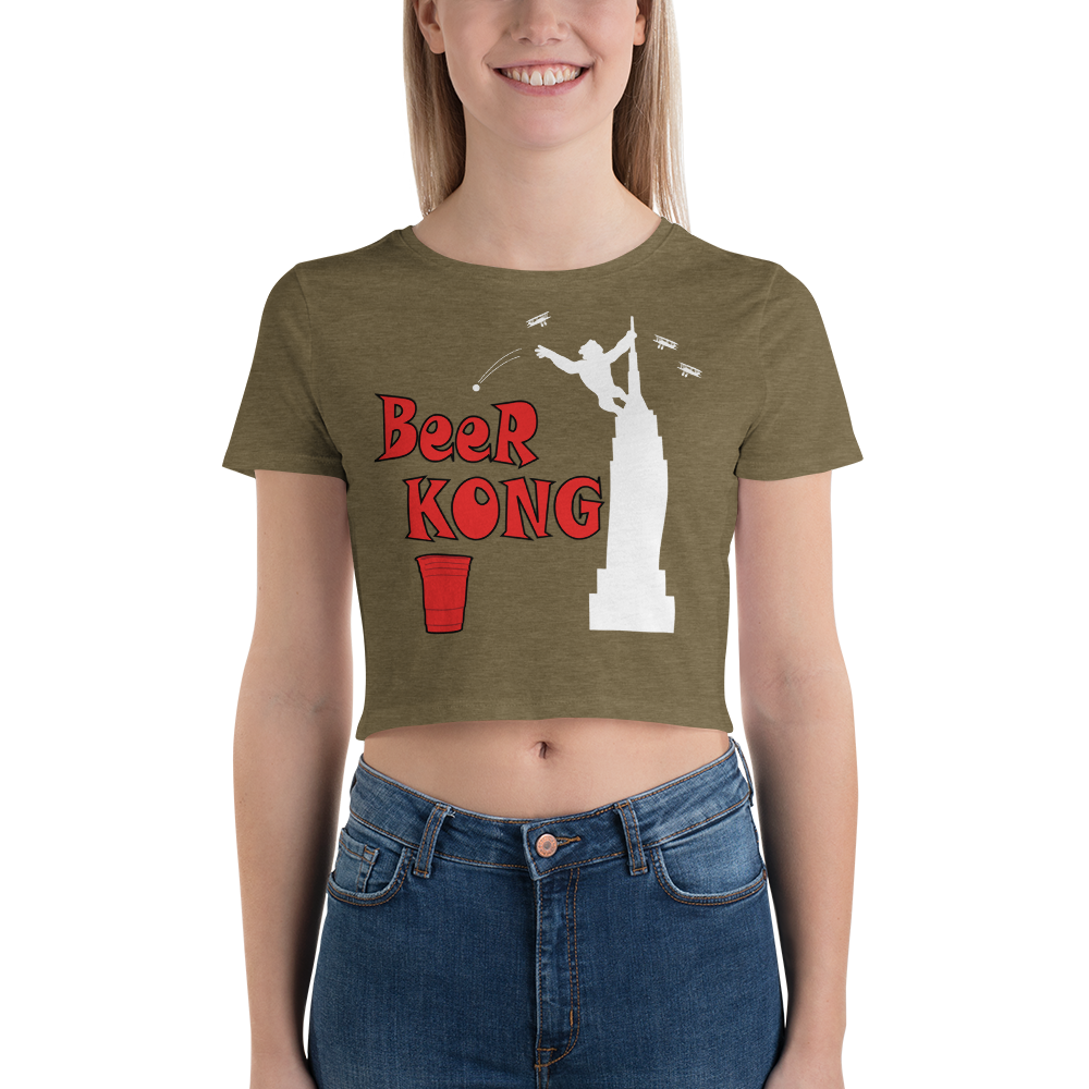 Beer Kong Pub Crawl and Bar-themed Darker Colors Women's Crop Tee
