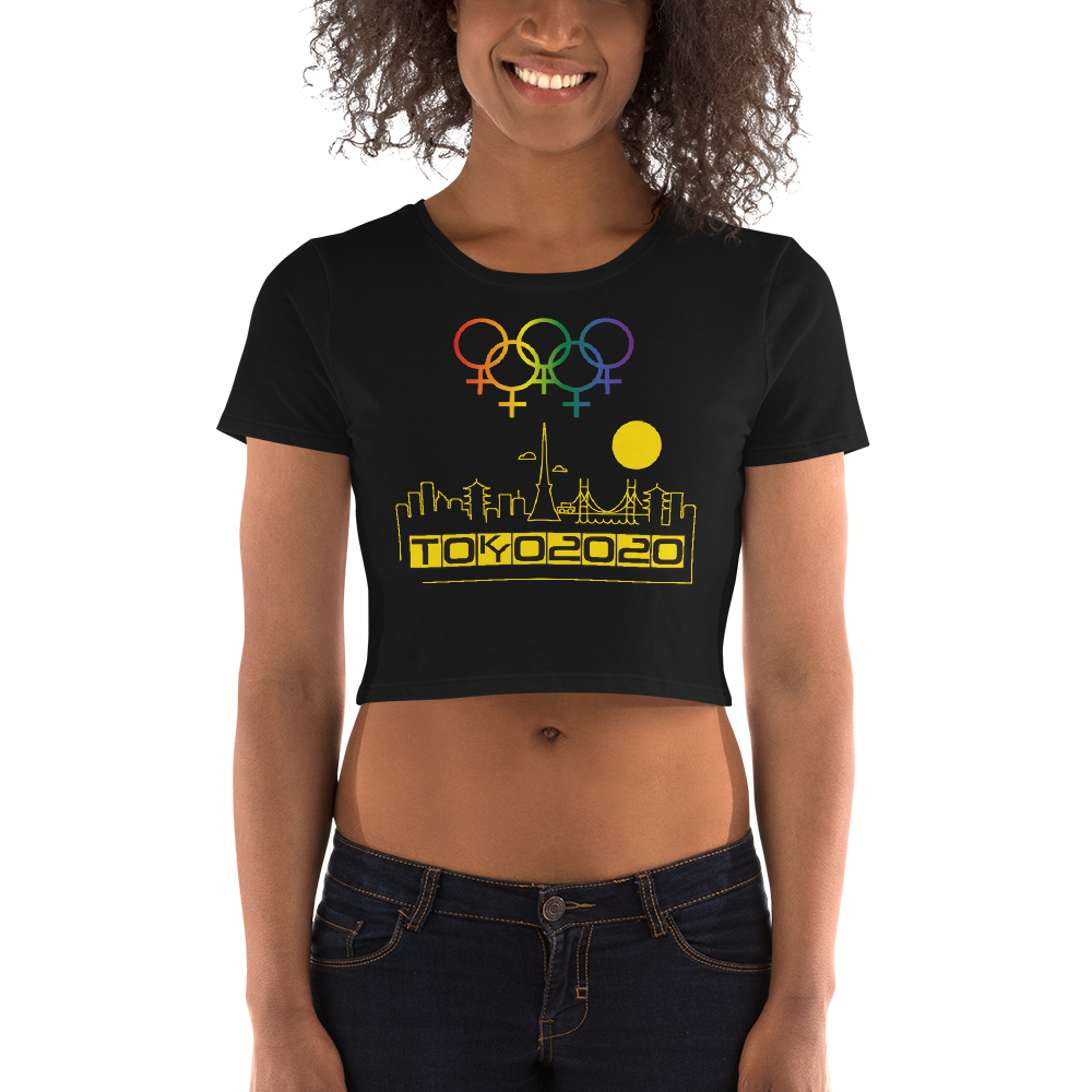 Tribe of the Union Rings Female Gender Identity Yellow Skyline Big 'O' Games Women’s Crop Tee