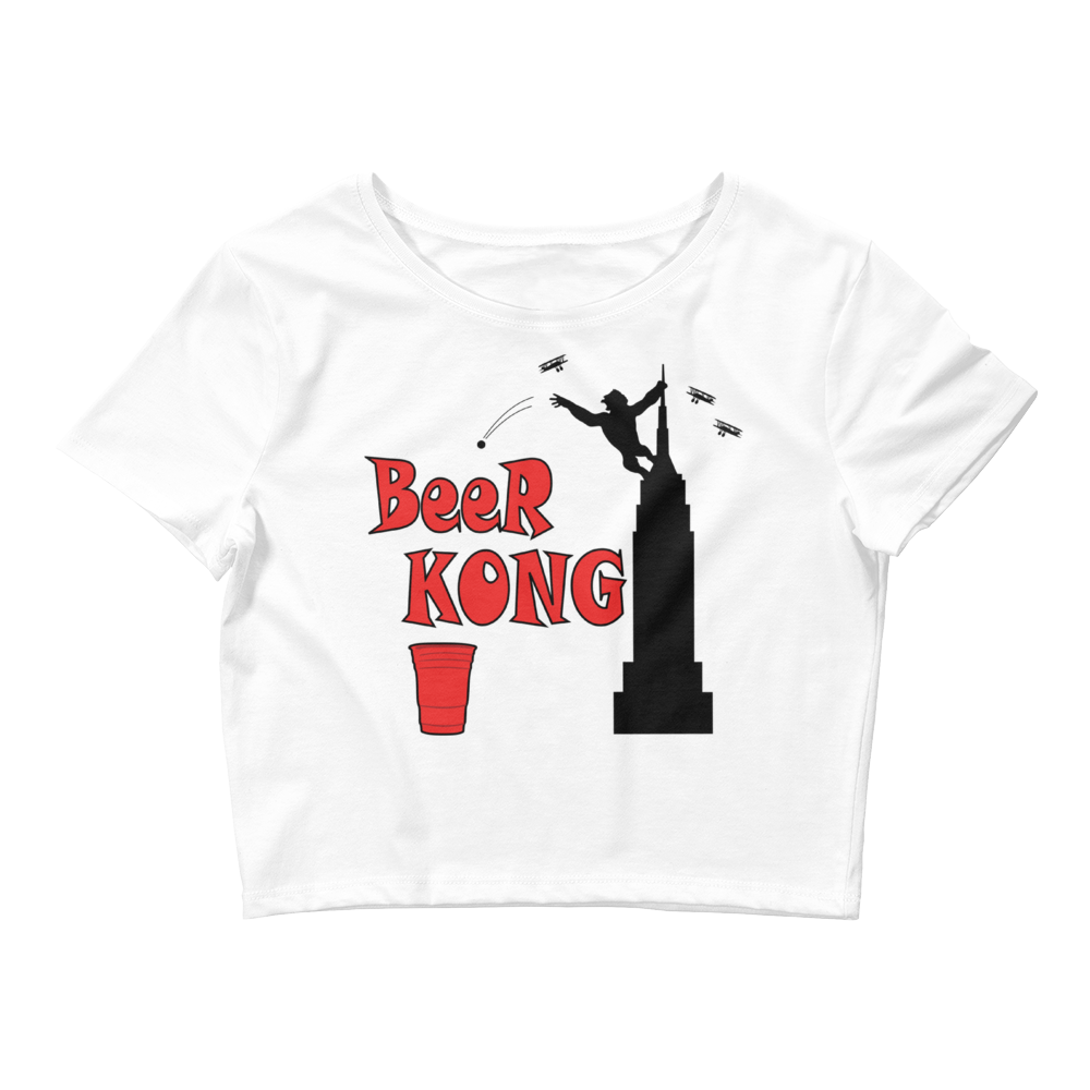Beer Kong Pub Crawl and Bar-themed Lighter Colors Women's Crop Tee