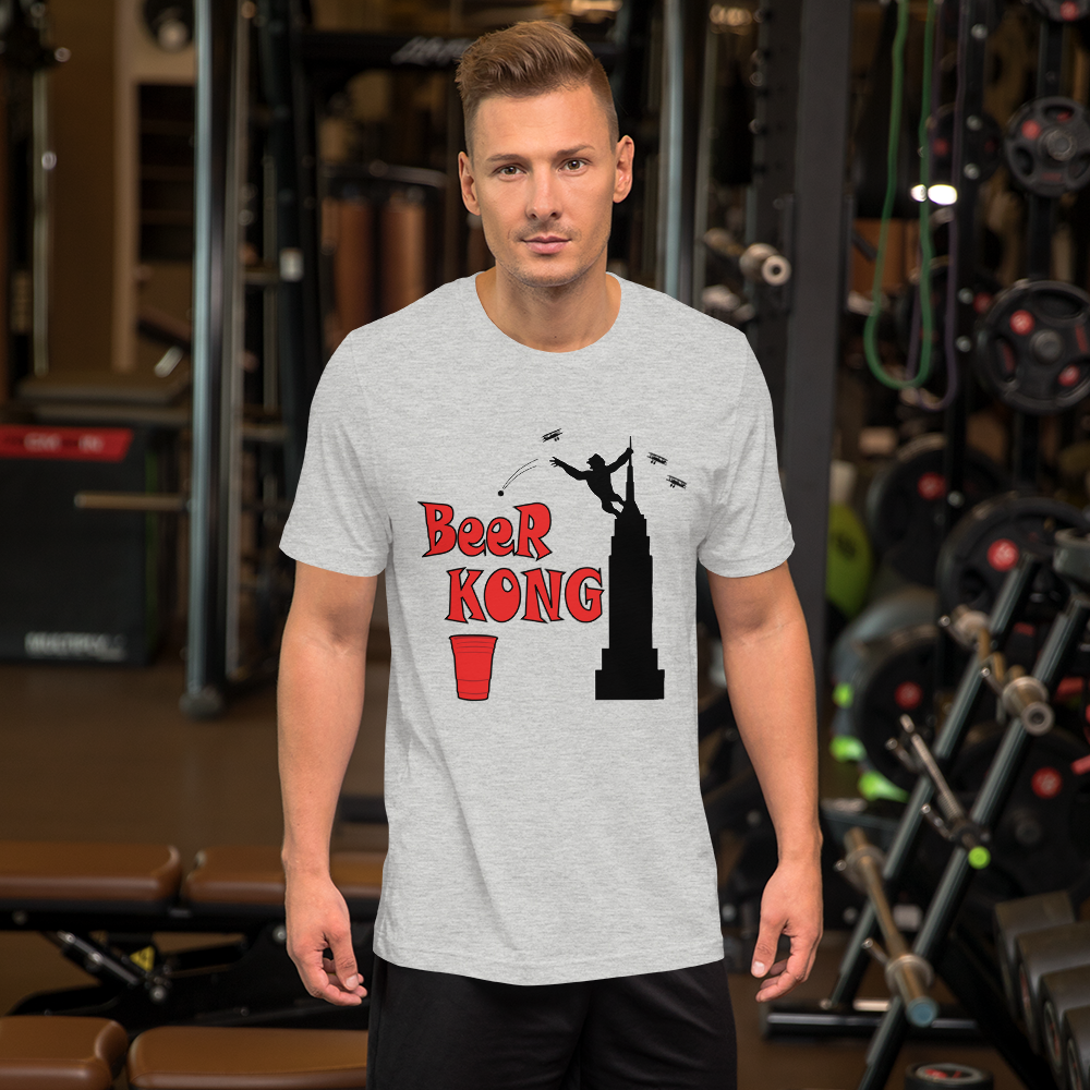 Beer Kong Pub Crawl and Bar-themed Lighter Colors Short-Sleeve Unisex T-Shirt
