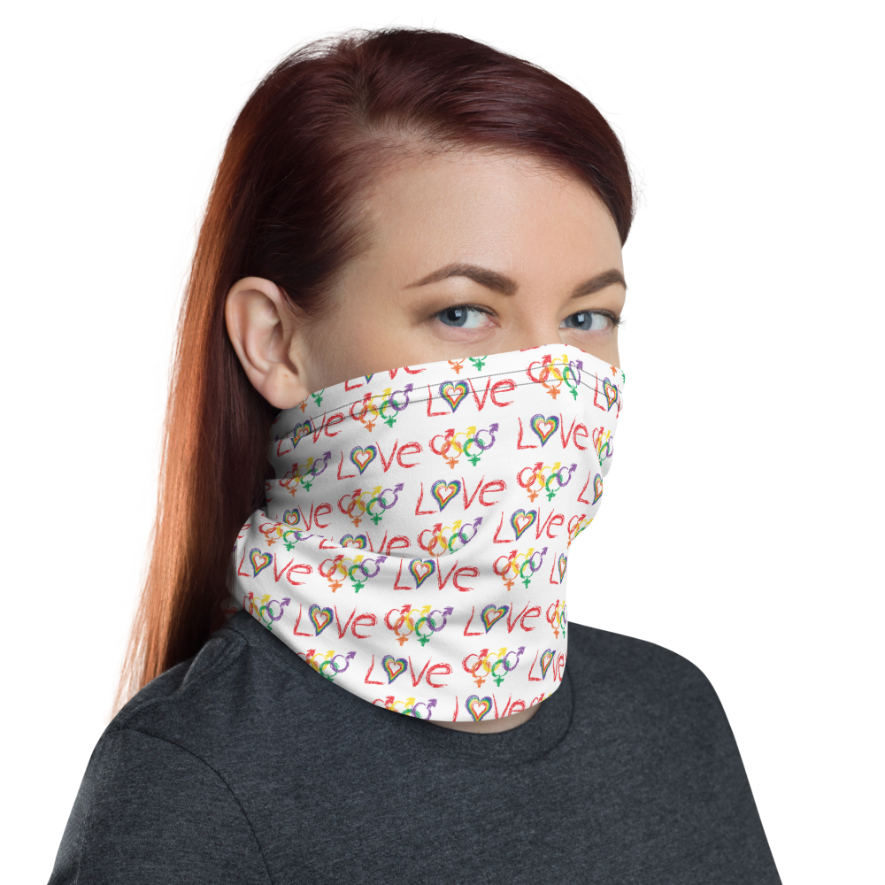 Tribe of the Union Rings LGBT "Love" Neck Gaiter - For Good Times and Bad Times
