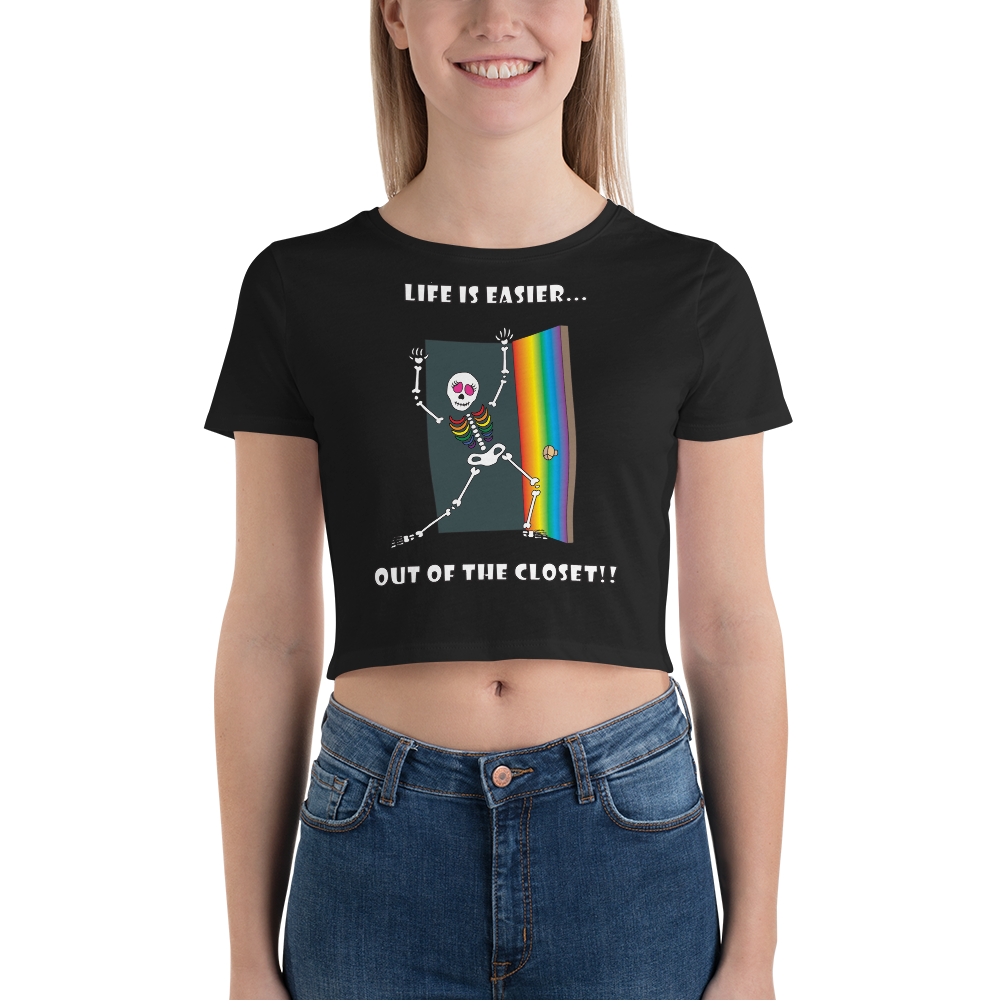 Life Is Easier Out Of The Closet/Heck, Yeah!! Women’s Crop Tee