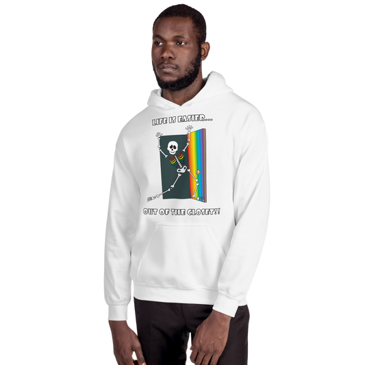 Life Is Easier Out Of The Closet/Heck, Yeah!!  Hooded Sweatshirt