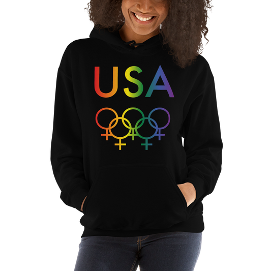 Tribe of the Union Rings USA Female Gender Identity LGBTQ colored Unisex Hoodie
