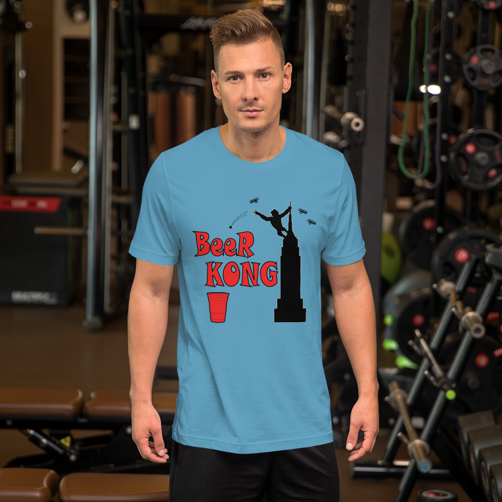 Beer Kong Pub Crawl and Bar-themed Lighter Colors Short-Sleeve Unisex T-Shirt