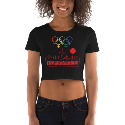 Tribe of the Union Rings Female Gender Identity Red Skyline Big 'O' Games Women’s Crop Tee