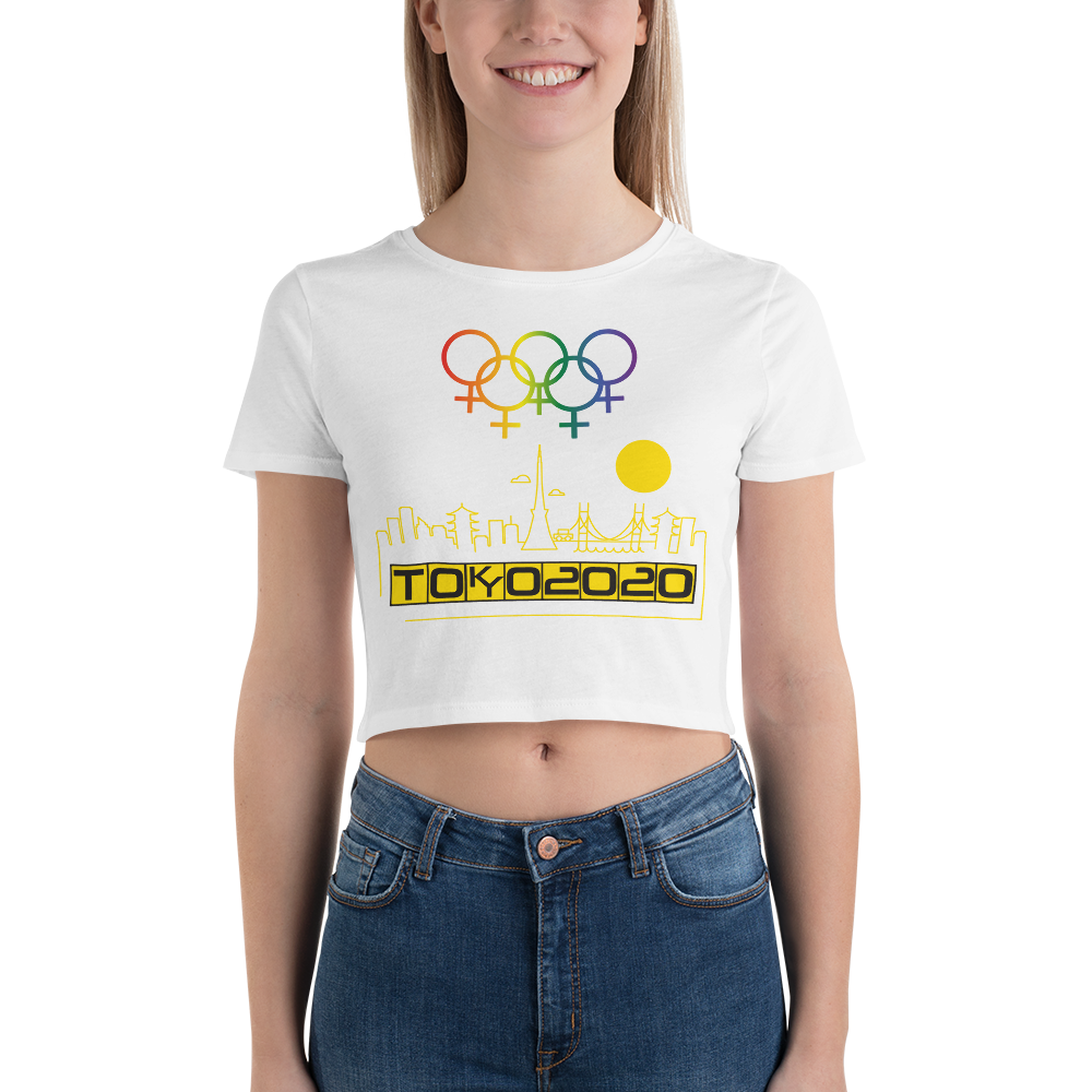Tribe of the Union Rings Female Gender Identity Yellow Skyline Big 'O' Games Women’s Crop Tee
