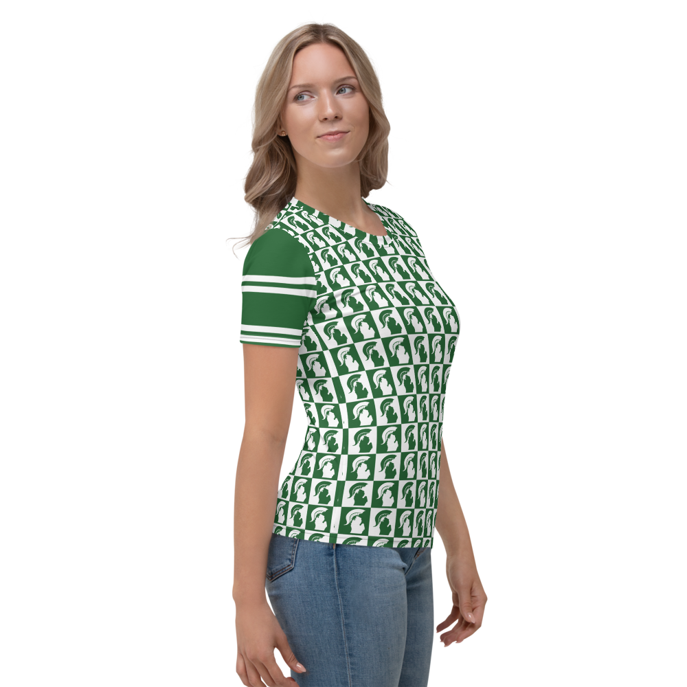 Michigan State Spartan Football Women's All-Over T-shirt Design