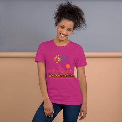 Tribe of the Union Rings Female Gender Identity Orange Skyline Big 'O' Games Short-Sleeve Unisex T-Shirt