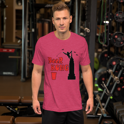 Beer Kong Pub Crawl and Bar-themed Lighter Colors Short-Sleeve Unisex T-Shirt