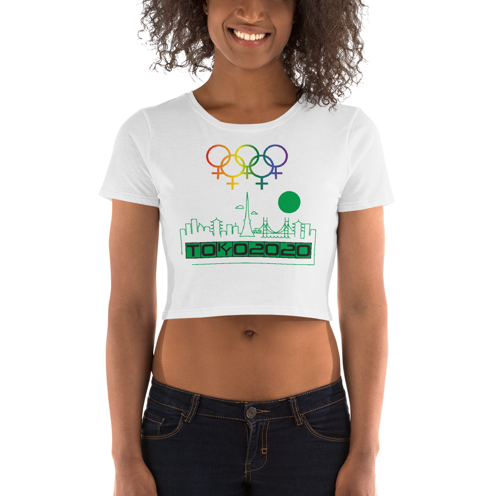 Tribe of the Union Rings Female Gender Identity Green Skyline Big 'O' Games Women’s Crop Tee