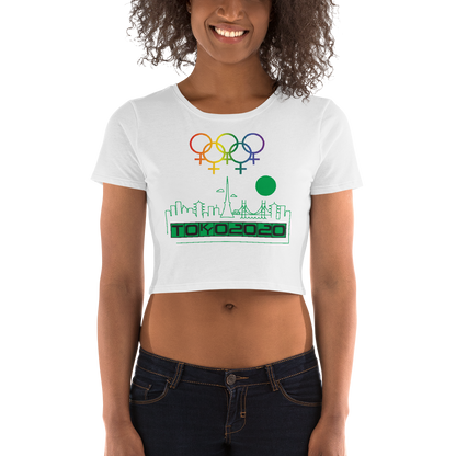 Tribe of the Union Rings Female Gender Identity Green Skyline Big 'O' Games Women’s Crop Tee