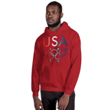 Tribe of the Union Rings USA Mixed Gender Identity Red, White, and, Blue colored Unisex Hoodie