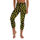Chicks, Chicks, and more Chicks on a Black Background All-Over Print Yoga Capri Leggings