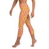 Chicks, Chicks, and more Chicks on a Pink Background All-Over Print Yoga Capri Leggings