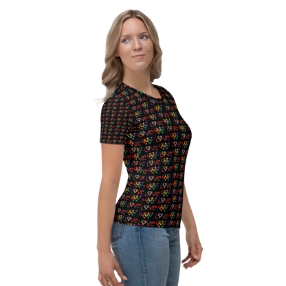 Tribe of the Union Rings LGBT "Love" Dark Background All-Over Print Women's T-shirt