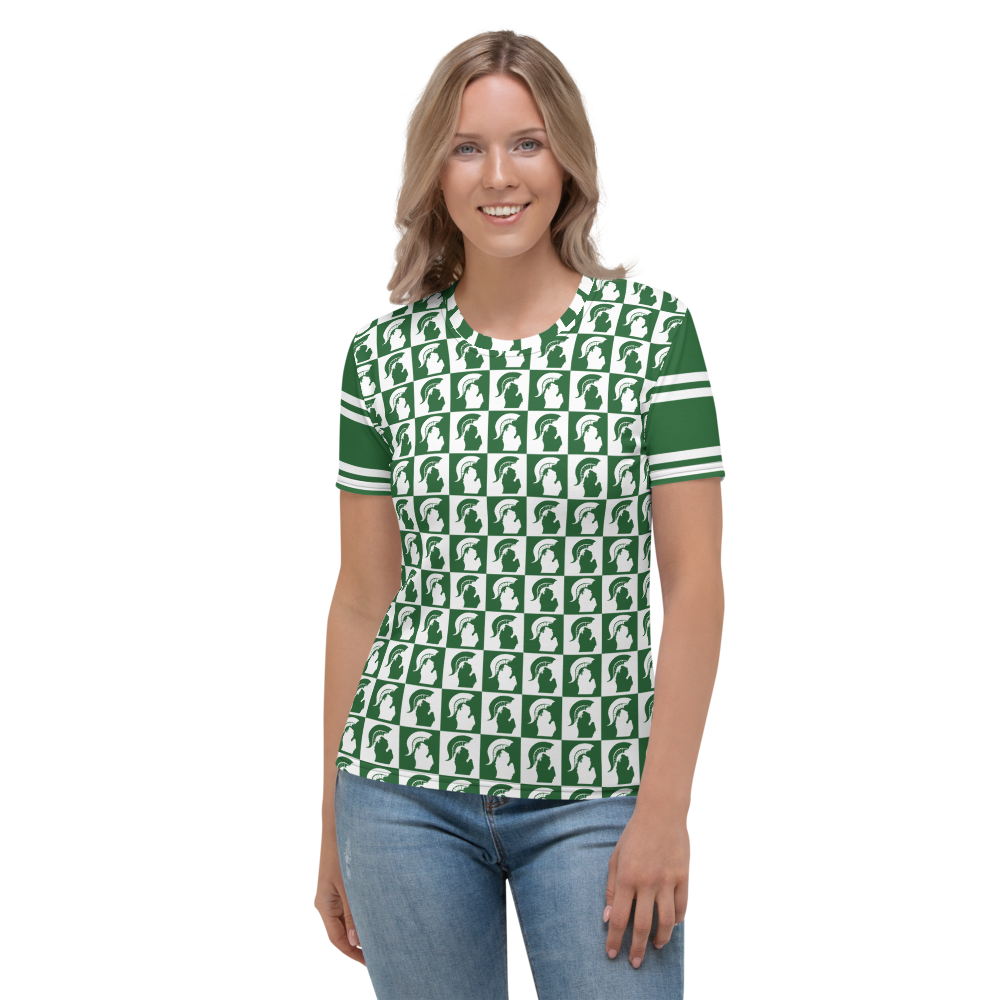 Michigan State Spartan Football Women's All-Over T-shirt Design