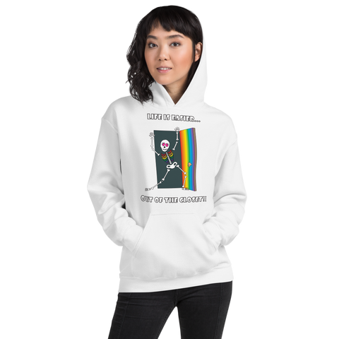 Life Is Easier Out Of The Closet/Heck, Yeah!!  Hooded Sweatshirt