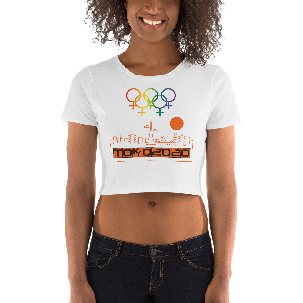 Tribe of the Union Rings Female Gender Identity Orange Skyline Big 'O' Games Women’s Crop Tee