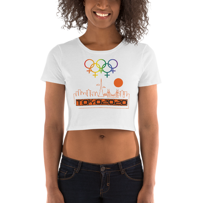 Tribe of the Union Rings Female Gender Identity Orange Skyline Big 'O' Games Women’s Crop Tee