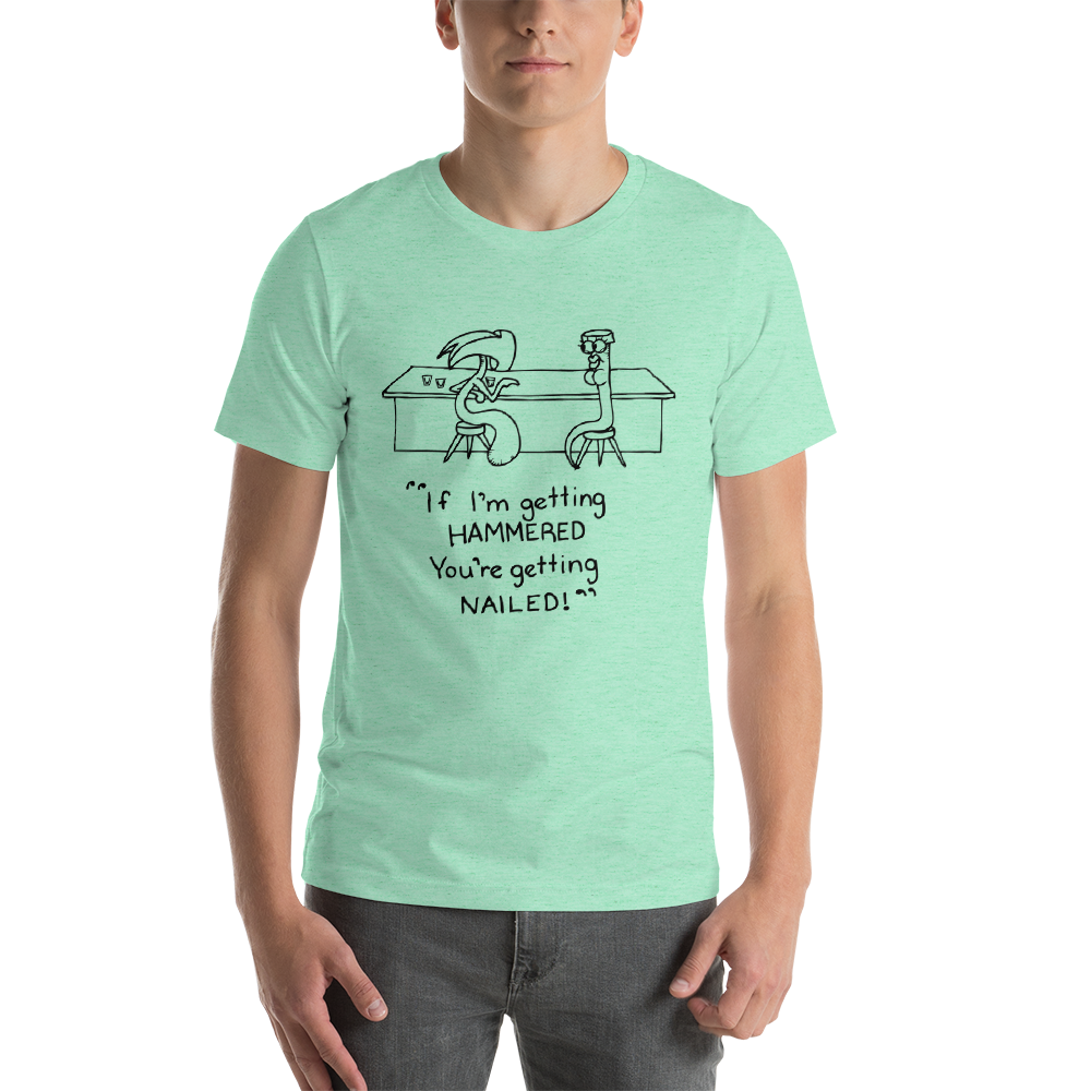 Hammer & Nail Bar-themed Pick-me-up Lighter Colors Short-Sleeve Unisex T-Shirt