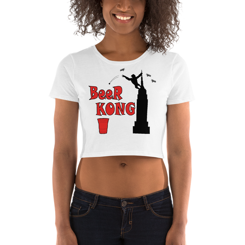 Beer Kong Pub Crawl and Bar-themed Lighter Colors Women's Crop Tee