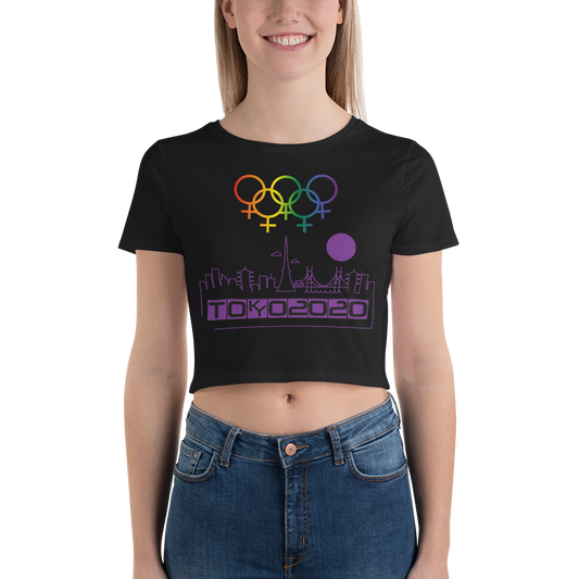 Tribe of the Union Rings Female Gender Identity Purple Skyline Big 'O' Games Women’s Crop Tee