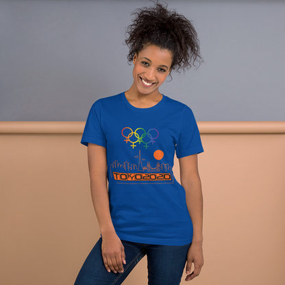 Tribe of the Union Rings Female Gender Identity Orange Skyline Big 'O' Games Short-Sleeve Unisex T-Shirt