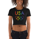 Tribe of the Rings USA Female-gender colored LGBT Women’s Crop Tee