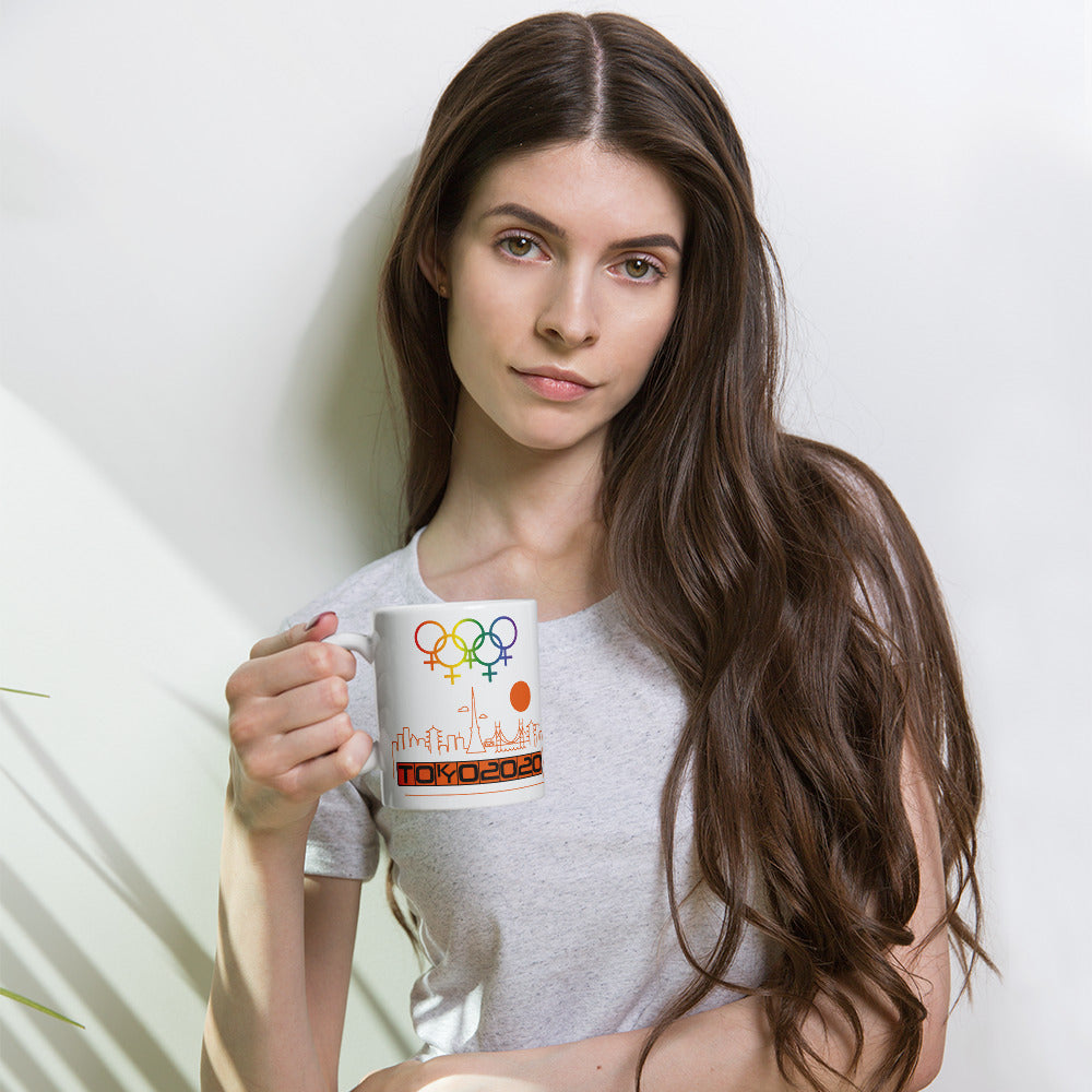 Tribe of the Union Rings Female Gender Identity Orange Skyline Big 'O' Games 11 oz. Coffee Mug