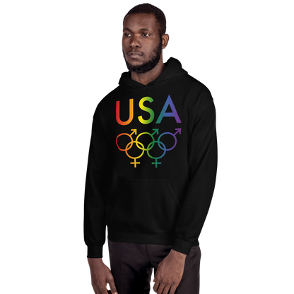 Tribe of the Union Rings USA Mixed Gender Identity LGBTQ colored Unisex Hoodie