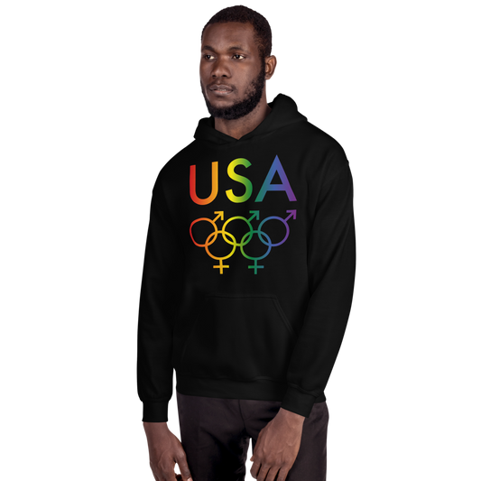 Tribe of the Union Rings USA Mixed Gender Identity LGBTQ colored Unisex Hoodie